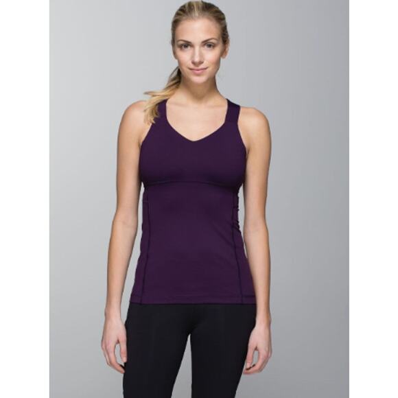 Lululemon Push Ur Limits Tank Top Women's Sz 2 Deep Zinfandel Luxtreme Stretch - Picture 5 of 5
